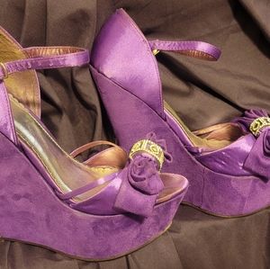 Purple Wedges with Ankle Strap